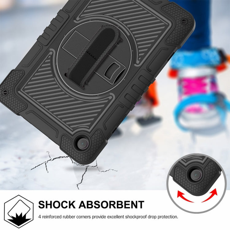 Samsung Galaxy Tab A9+ 360 Degree Rotation Silicone Case showcasing its durable design and stand functionality.